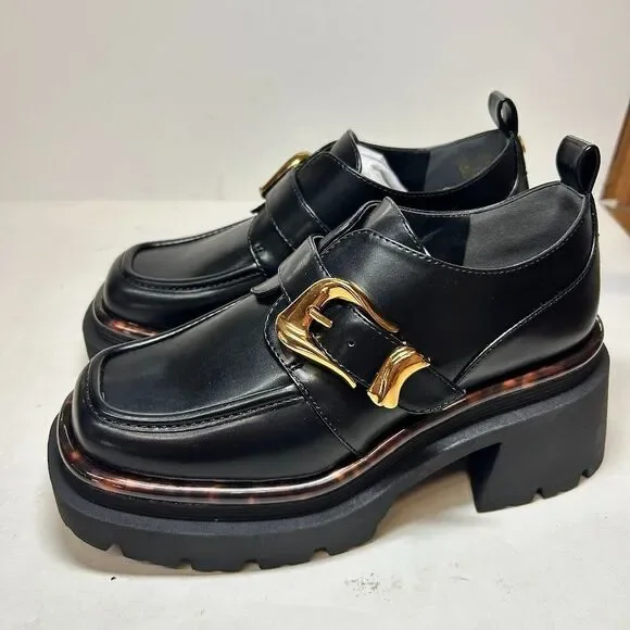 Circus by Sam Edelman Womens 6 M Black Natasha Lug Sole Platform Loafers NIB SH8 - Picture 3 of 5